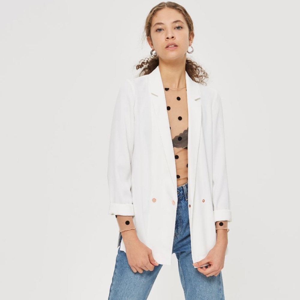 Topshop Ava Double Breasted Relaxed Fit Blazer